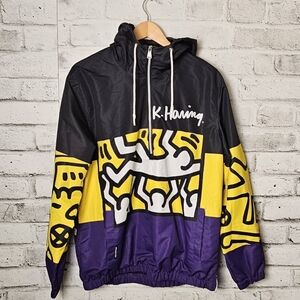 Keith Haring X Members Only Windbreaker Jacket Colorblock Size Medium